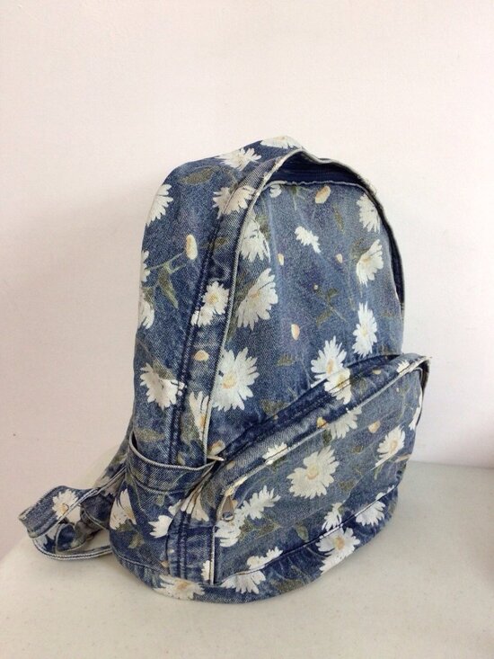 Y2K Festival Bag Daisy Denim BackPack Medium Bag Handbag Cute main image 7